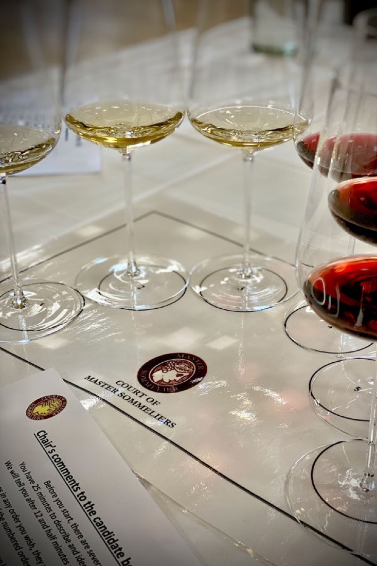 Master Sommelier tasting examination flight